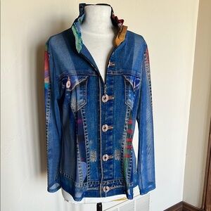 Colorful Sheer Denim Jacket